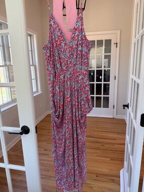 BCBG pink and blue midi length dress